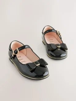 Baker by Ted Baker Girls Back to School Patent Mary Jane Black Shoes with Bow^ Shoes|Shoes