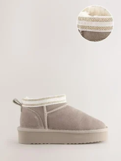 Outlet Baker by Ted Baker Girls Water Repellent Cosy Suede Boots Mink Brown