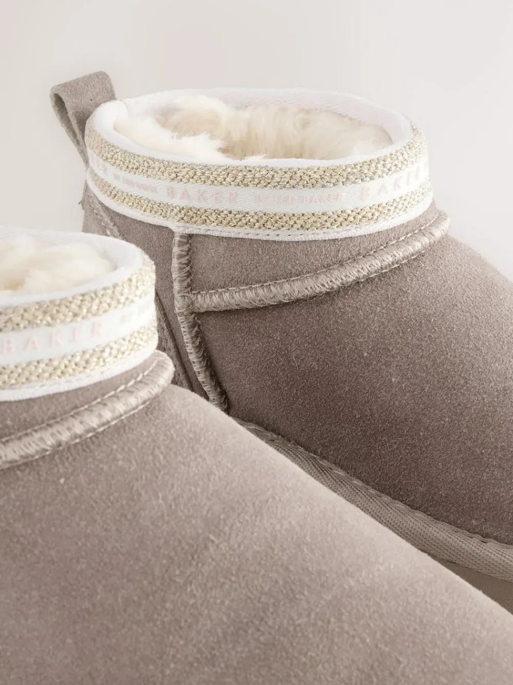 Outlet Baker by Ted Baker Girls Water Repellent Cosy Suede Boots Mink Brown