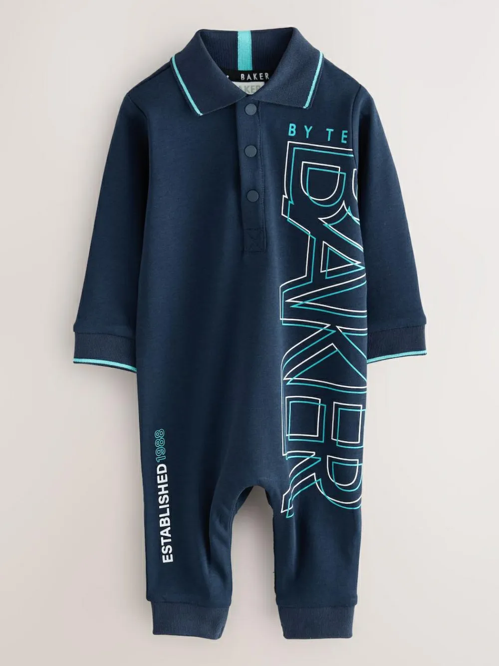 Baker by Ted Baker Navy Long Sleeve Graphic Romper^ Rompers & Overalls