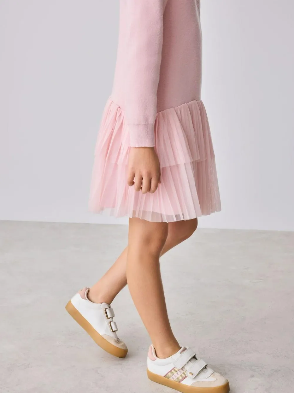 Best Baker by Ted Baker Pink Knitted Mesh Tulle Hem Dress