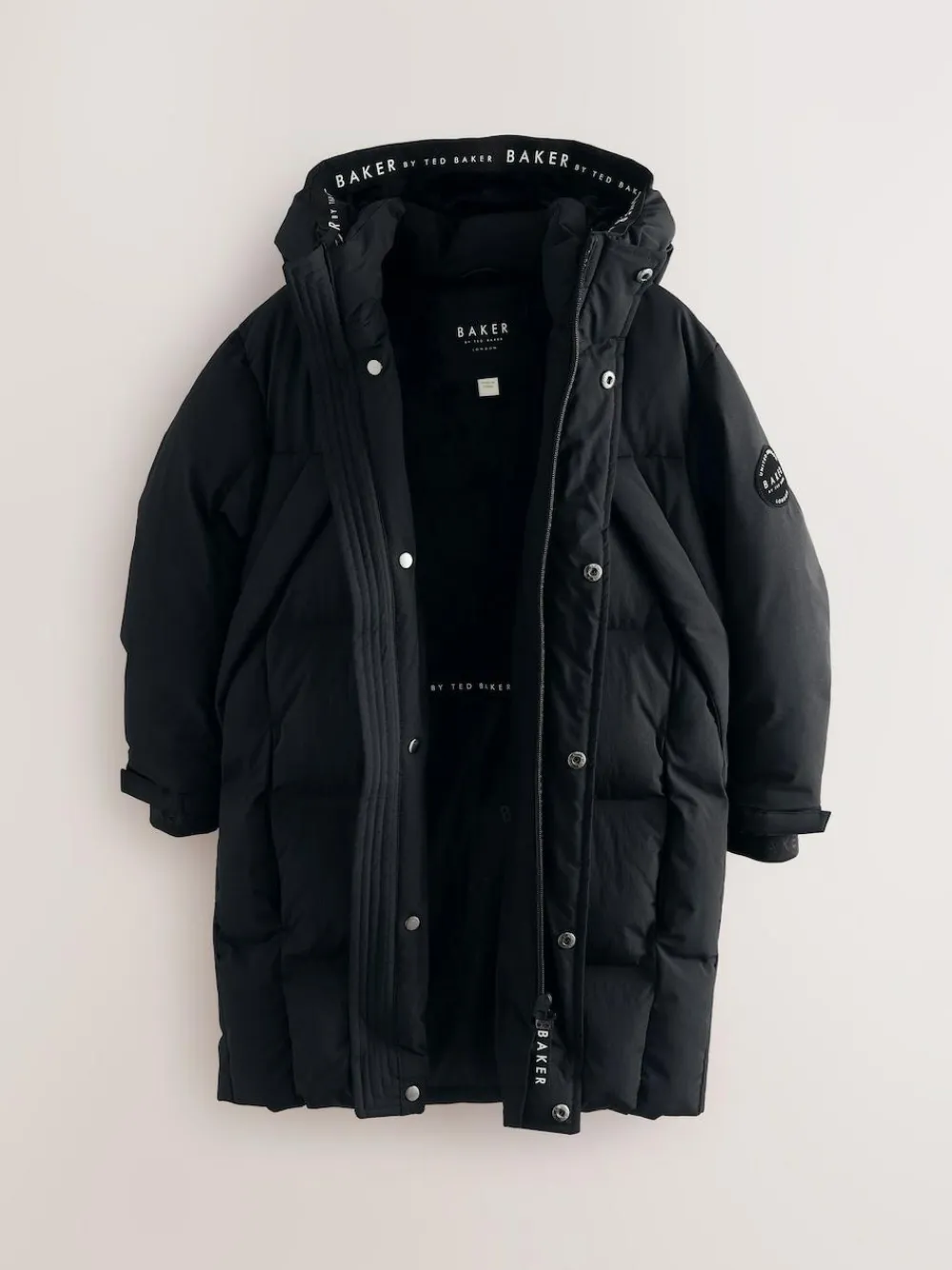 Hot Baker by Ted Baker Shower Resistant Longline Padded Coat Black