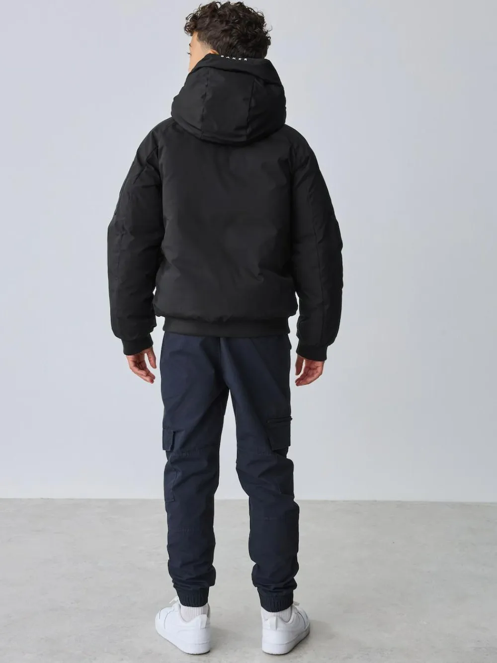 Hot Baker by Ted Baker Shower Resistant Padded Bomber Black Coat