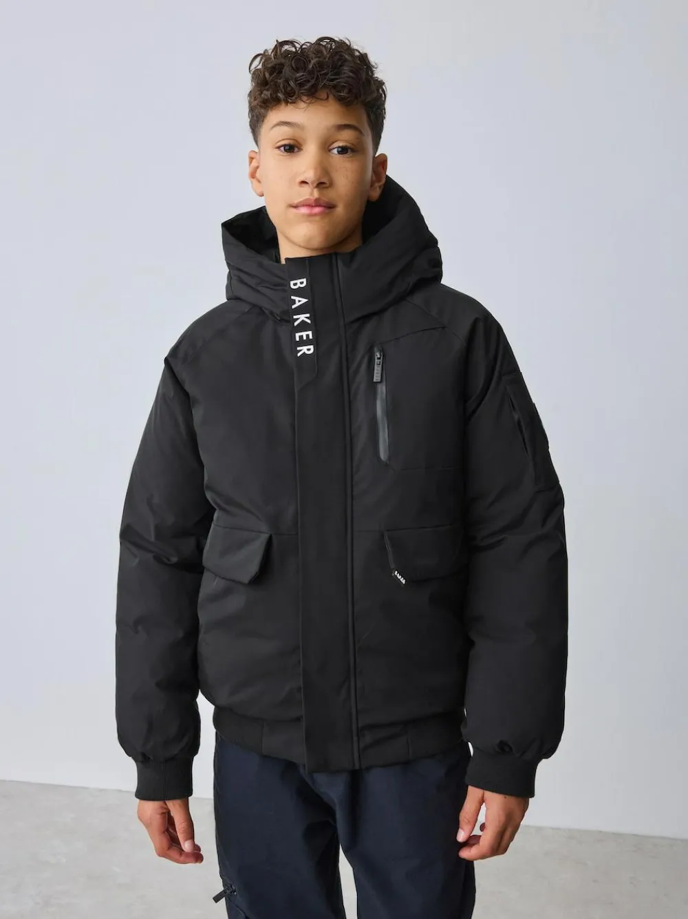Hot Baker by Ted Baker Shower Resistant Padded Bomber Black Coat