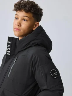 Hot Baker by Ted Baker Shower Resistant Padded Bomber Black Coat
