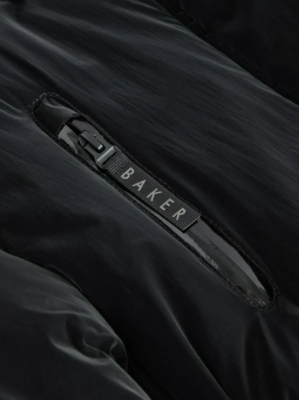 Clearance Baker by Ted Baker Shower Resistant Longline Belted Padded Black Parka