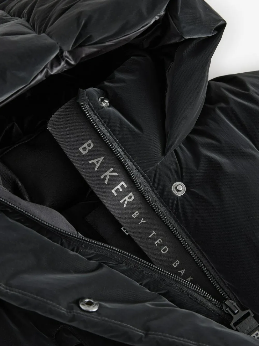 Clearance Baker by Ted Baker Shower Resistant Longline Belted Padded Black Parka