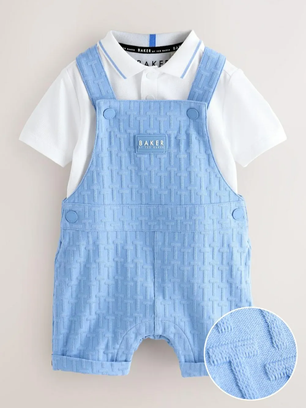 Baker by Ted Baker 'T' Texture Dungaree and Polo Shirt Set^BOY Dungarees