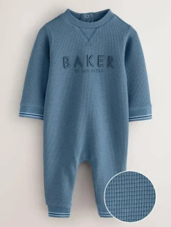 Baker by Ted Baker Textured Long Sleeve Romper^ Rompers & Overalls