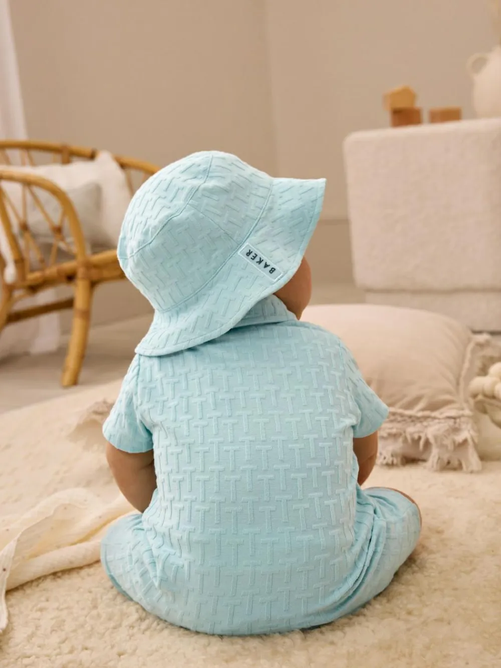 Baker by Ted Baker Textured Romper and Hat Set^ Rompers & Overalls