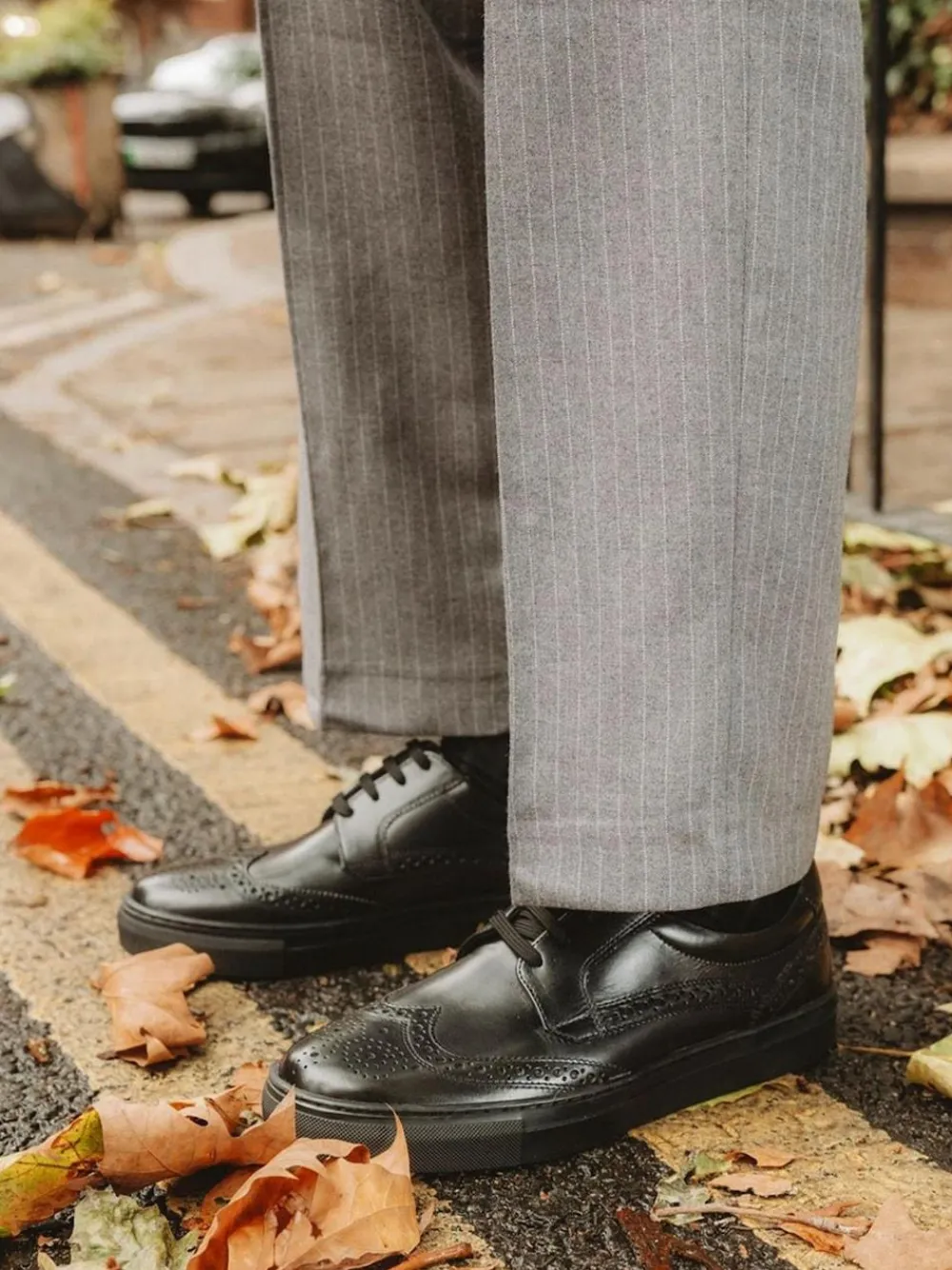 Hot Base London Clapton Brogue Trainer Black