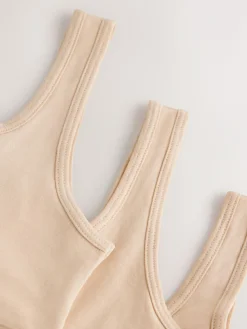 New Next Beige Scoop Crop Tops 3 Pack (5-16yrs)