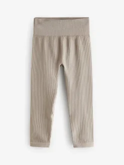 Next Beige Seamless Ribbed High Waist Leggings (3-16yrs)^ Pants & Leggings|Pants & Leggings