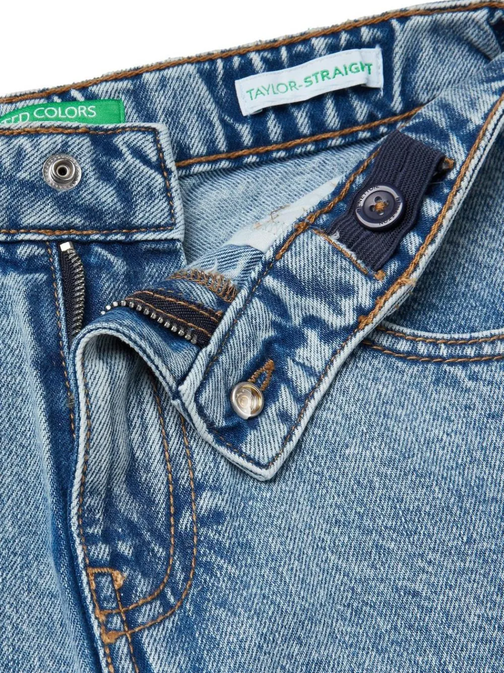 Benetton Blue Emebellished Straight Fit Jeans^ Jeans