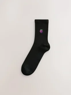 Next Berries Embroidered Motif Ankle Socks 4 Pack^Women Socks & Tights
