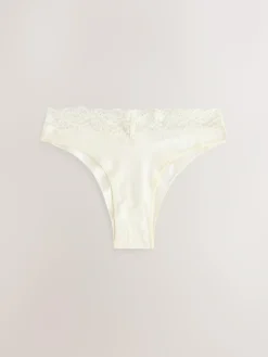 Next Extra High Leg Cotton Lace Knickers 4 Pack^Women All Lingerie|Panties
