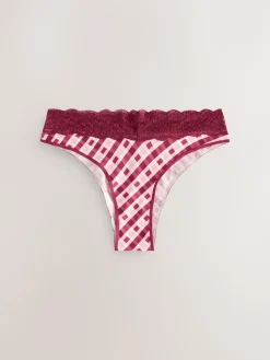 Next Extra High Leg Cotton Lace Knickers 4 Pack^Women All Lingerie|Panties