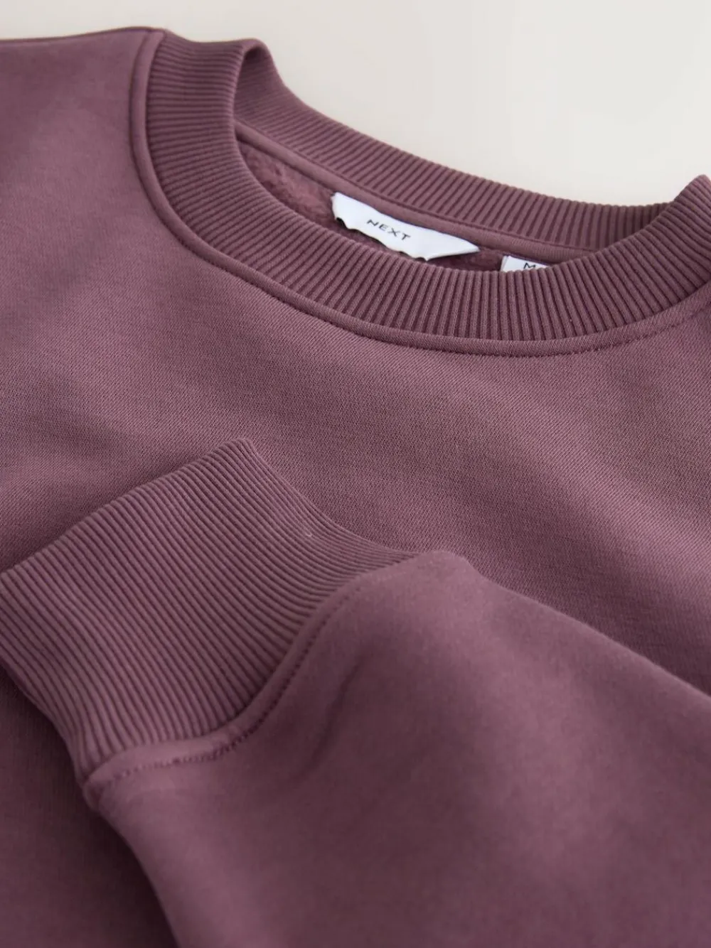 Next Berry Red Regular Fit Heavyweight Cotton Rich Crew Neck Sweatshirt^ Nightwear|Sweatshirts & Hoodies