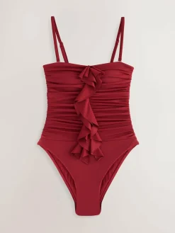 Next Tummy Control Frill Bandeau Swimsuit^Women Swimwear