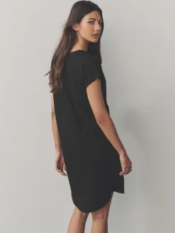 Next 100% Cotton Cap Sleeve V-Neck Mini Dress^Women Dresses
