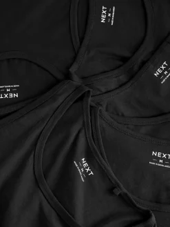 Hot Next 100% Cotton Layering Vests 5 Pack Black
