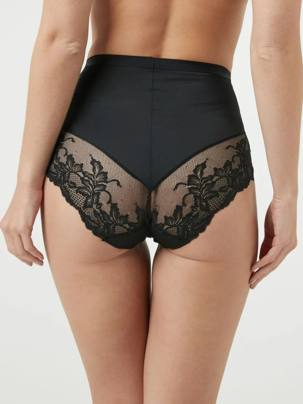Outlet Next Print Tummy Control Shaping Lace Back Brazilian Knickers 2 Pack Black / Praline Nude