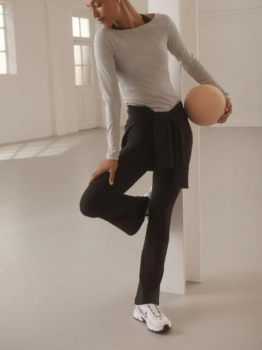 Next Black Active Balance Wrap Front Flared Leggings^Women Leggings & Sweatpants
