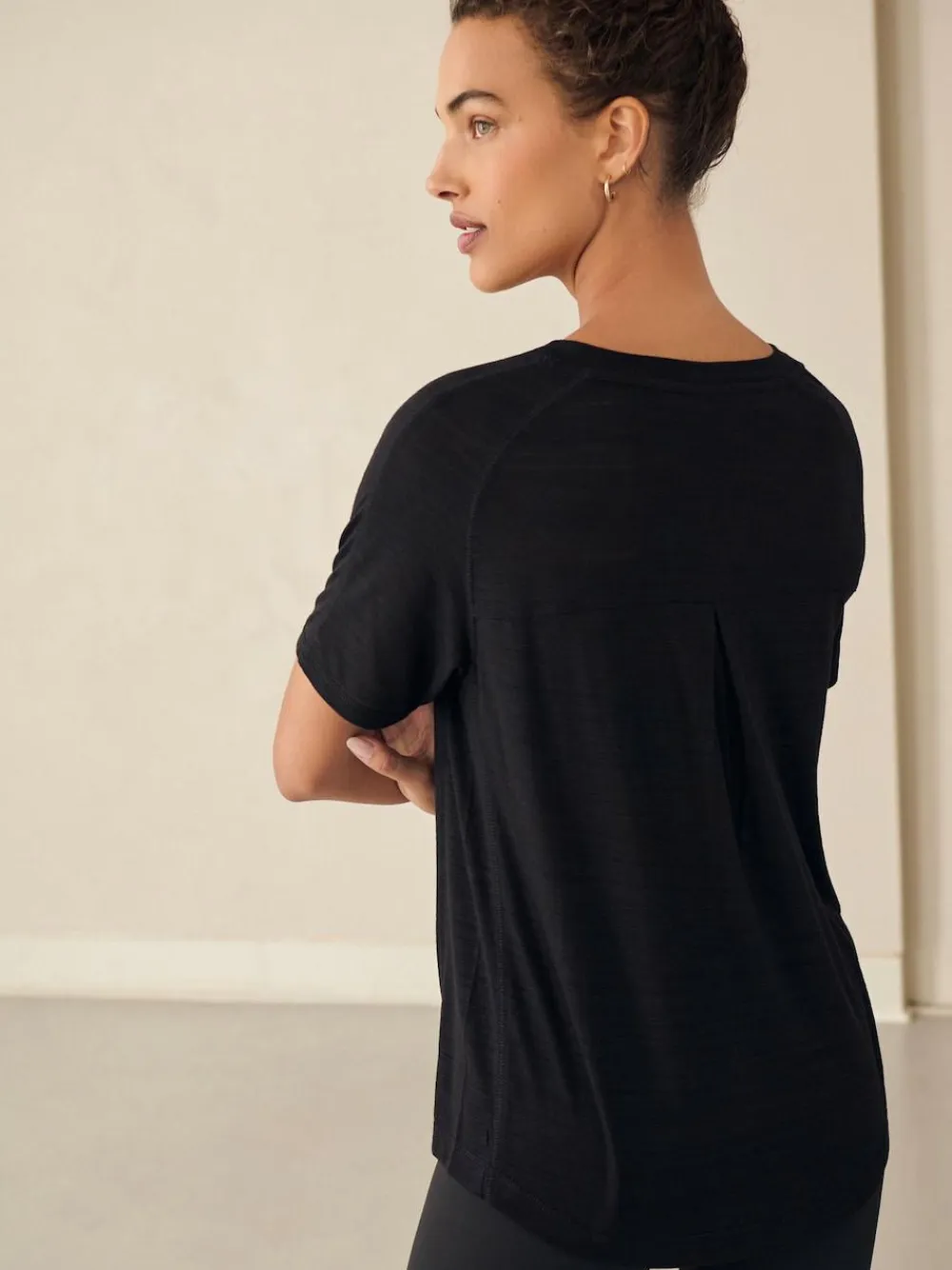 New Next Active Crew Neck Lightweight Short Sleeve T-Shirt Black