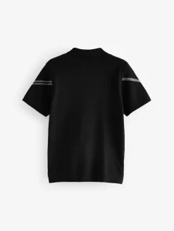 Next Black Argyle Knitted Zip Neck Polo Shirt (3-16yrs)