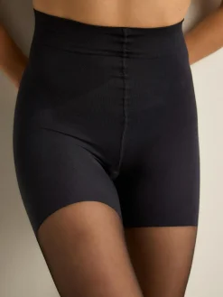 Online Next Black Bum/Tum/Thigh Matt Shaping 10 Denier Tights