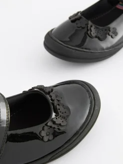 Outlet Next Black Butterfly Detail Standard Fit (F) Junior Leather School Mary Jane Shoes