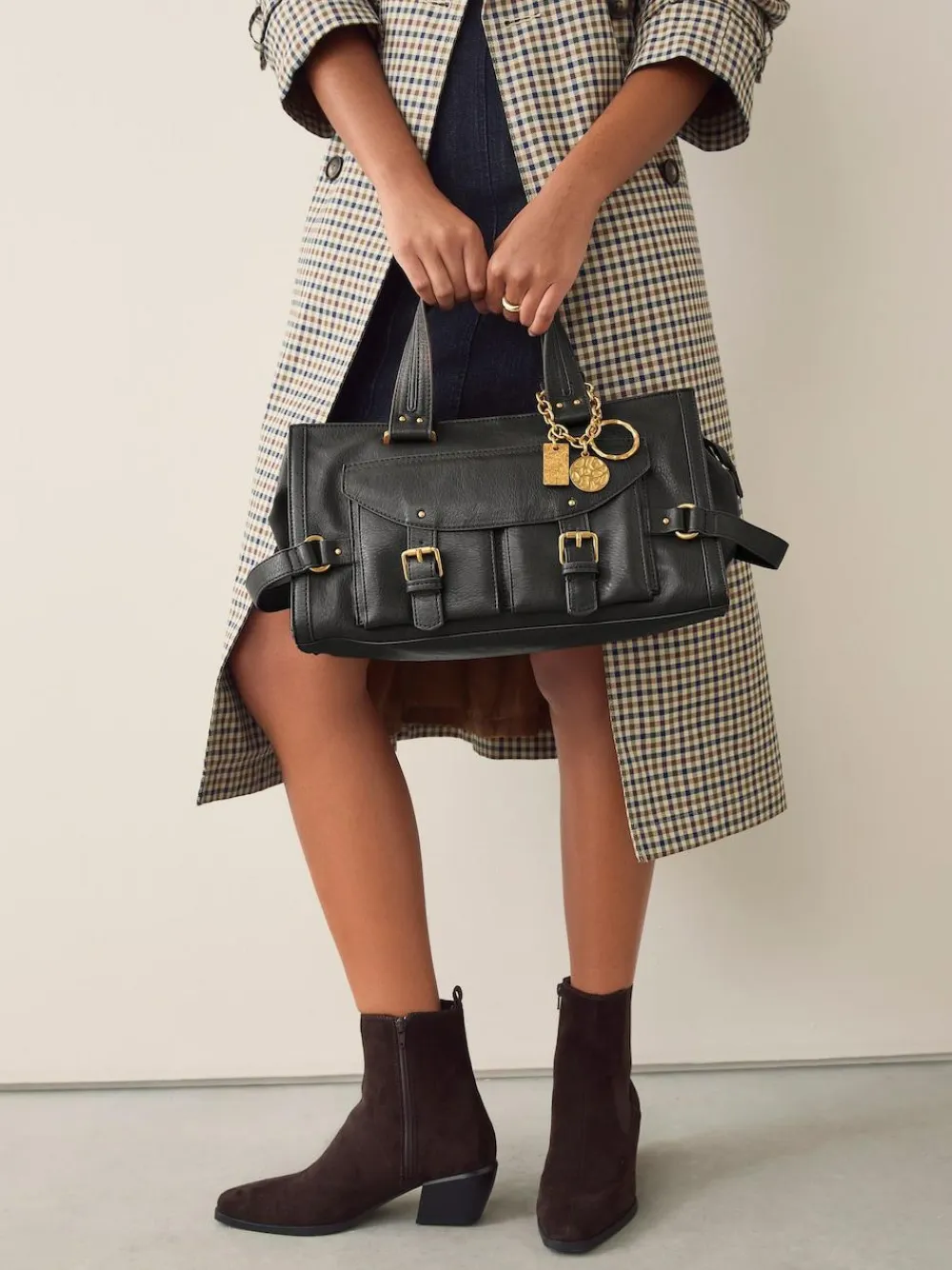 Clearance Next Charm Buckle Hand Held Bag Black