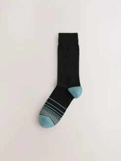 Next Black Colour Ombre 7 Pack Mens Cotton Rich Socks^ Socks|Socks