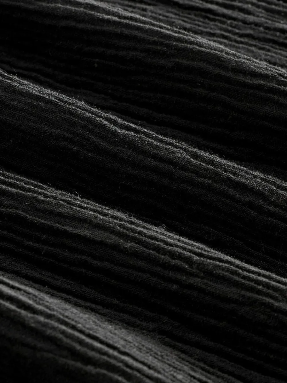 Next Black Crinkle Textured Wide Leg Trousers With Linen^Women Pants