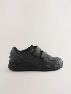 Clearance Next Black Dinosaur Touch Fastening Leather School Shoes