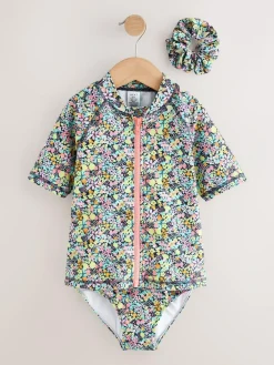 Next Sunsafe Rash Vest Bikini And Scrunchie Swim Set (3-16yrs)^ Swimwear