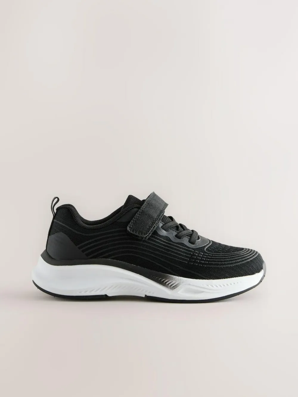 New Next Elastic Lace-Up Trainers Black