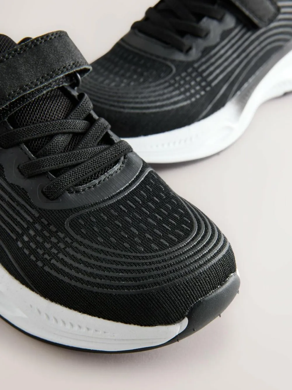 New Next Elastic Lace-Up Trainers Black