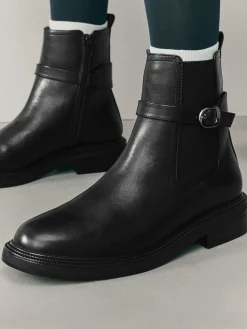 Next Black Extra Wide Fit Buckled Chelsea Boots^Women Boots & Wellies|Boots