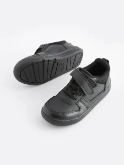 Next Black Extra Wide Fit (H) Elastic Lace School Trainers^BOY School Shoes|Boys Shoes