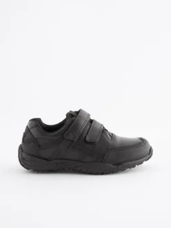 Next Black Extra Wide Fit (H) Leather Touch Fastening School Shoes^BOY School Shoes|Boys Shoes