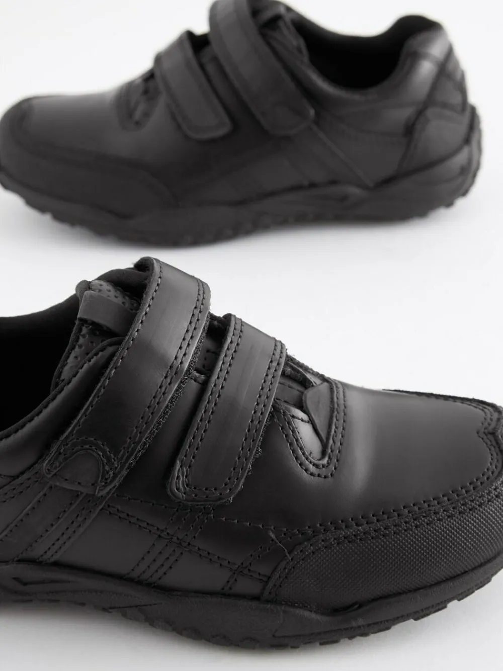 Next Black Extra Wide Fit (H) Leather Touch Fastening School Shoes^BOY School Shoes|Boys Shoes
