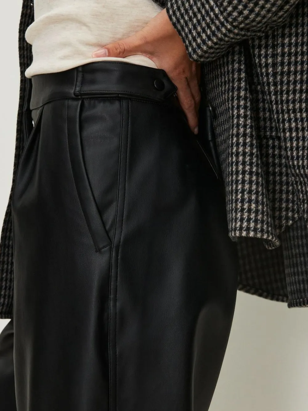 Next Faux Leather Barrel Leg Trousers^Women Nightwear|Pants