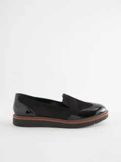 Best Next Black Forever Comfort® Brogue Detail Chunky Sole Loafers