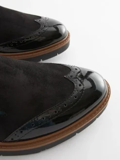Best Next Black Forever Comfort® Brogue Detail Chunky Sole Loafers