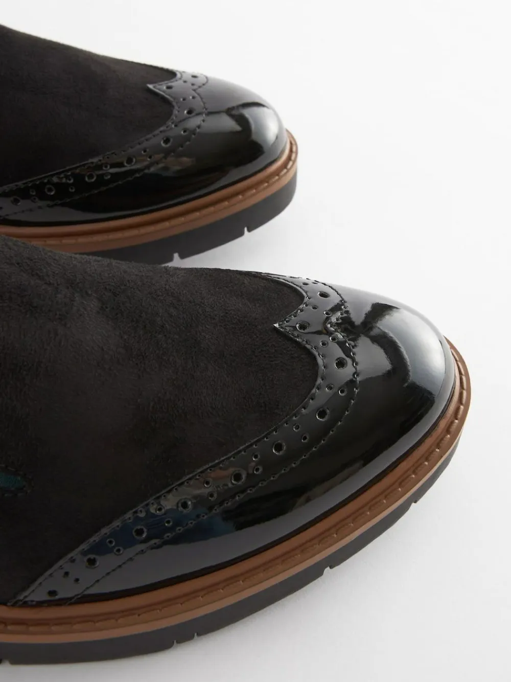 Best Next Black Forever Comfort® Brogue Detail Chunky Sole Loafers