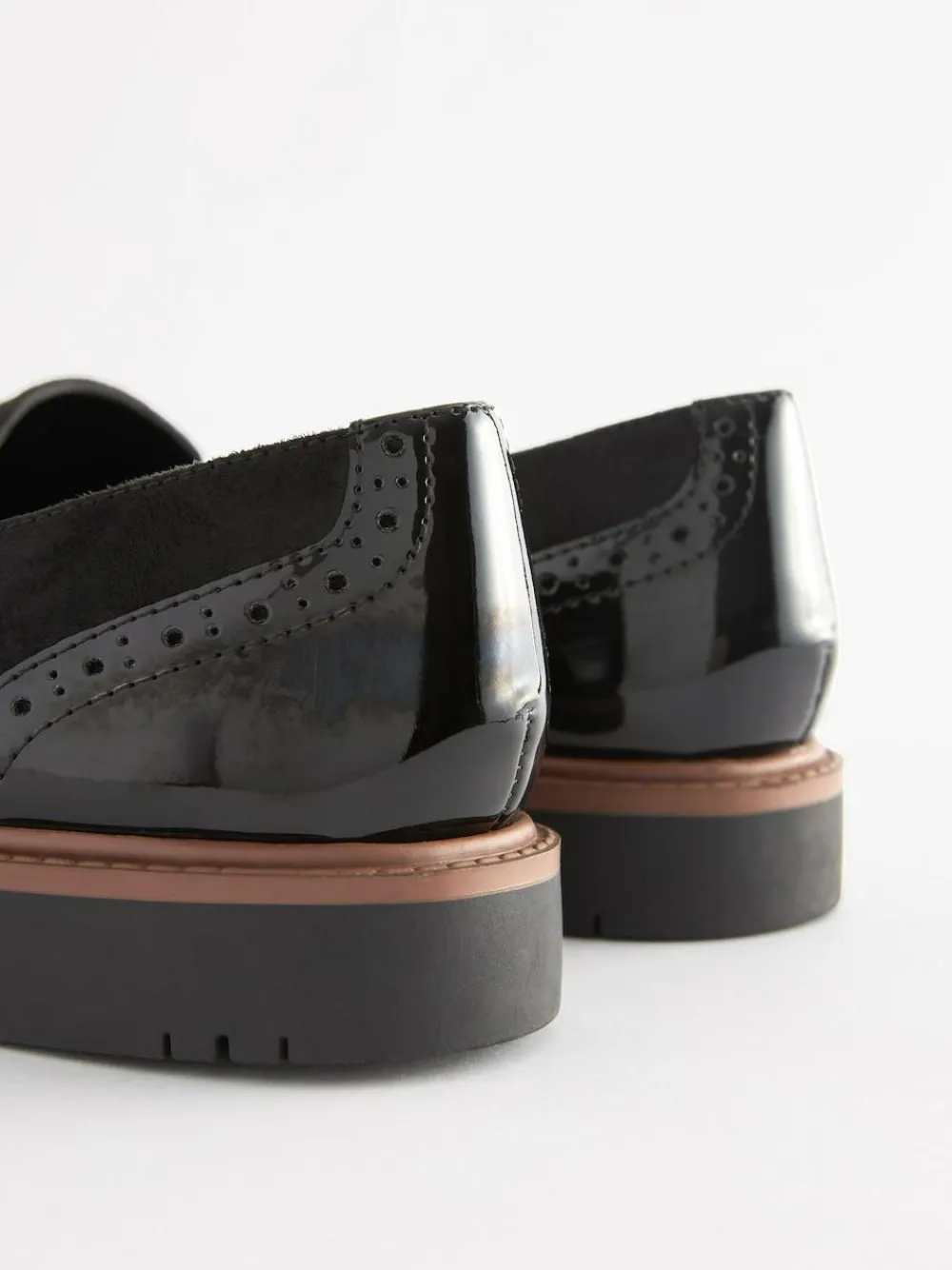 Best Next Black Forever Comfort® Brogue Detail Chunky Sole Loafers