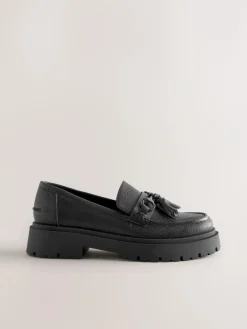 Best Next Forever Comfort Chunky Platform Tassel Loafers Black