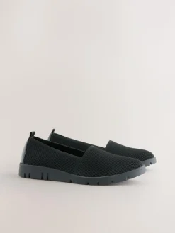 Next Black Forever Comfort® Knitted Slip On Shoes^Women Flats