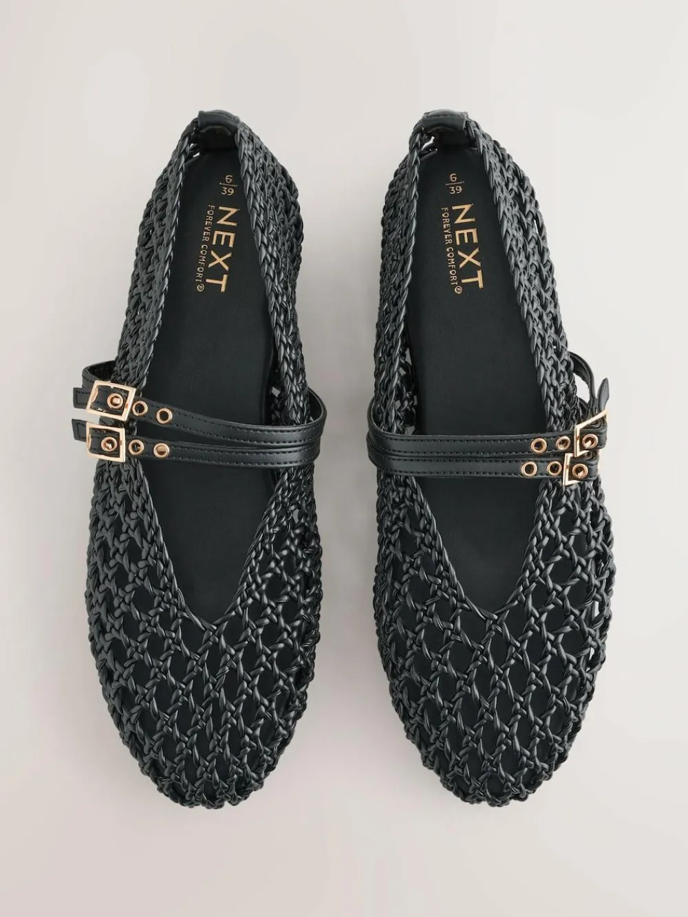 Clearance Next Forever Comfort® Round Toe Weave Double Mary Jane Shoes Black